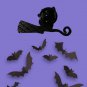 Black Cat on Broom Enamel Pin