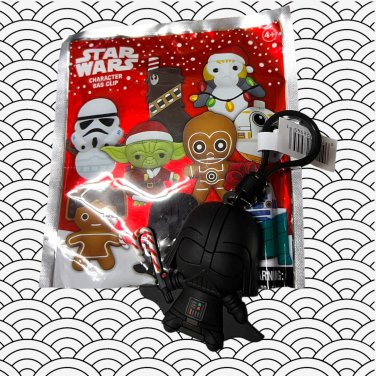 Star Wars Figural Bag Clip Xmas Ed. Darth Vader w Candy Cane
