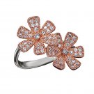 Size 7: Sterling Silver CZ Flower Cocktail Ring - Avon