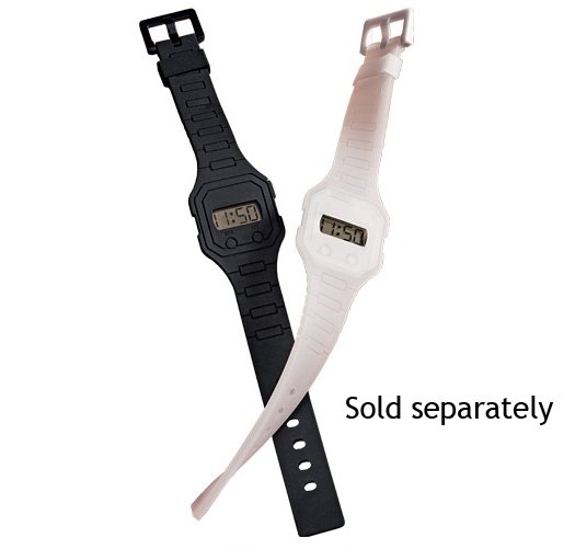 White Glow in the Dark Digital Rubber Strap Watch Avon