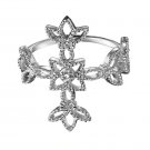 Size 8: Sterling Silver Diamond Accent Cross Ring - Avon
