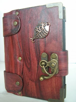 Mini Leather Bound Authentic Handmade Blank Journal Notebook With Fish Emblem