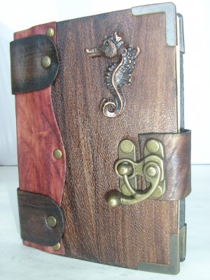 Mini Leather Bound Authentic Handmade Blank Journal Notebook With Sea Lion Emblem
