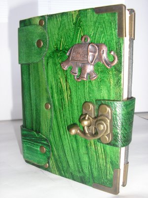 Mini Leather Bound Authentic Handmade Blank Journal Notebook With Elephant Emblem