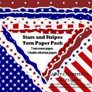 Stars and Stripes Torn Papers