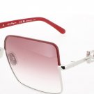 SALVATORE FERRAGAMO SF302SL-049 Sunglasses Sun Glasses 049 SILVER/BURGUNDY Authe