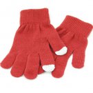 Two fingers touch screen wool gloves - RED