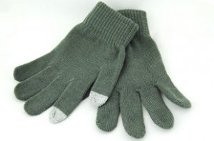 Two fingers touch screen wool gloves - GRAY