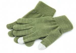 Two fingers touch screen wool gloves - Dark green