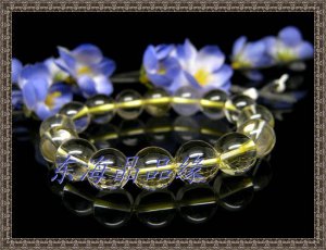 Natural yellow crystal bracelet 12MM