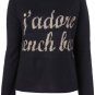 TOPSHOP Navy Knitted J'adore French Boys Motif Jumper Sizes UK8 & UK10 BNWT