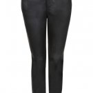 TOPSHOP Premium Metallic Blue Ink 100% Leather Skinny Trousers UK6/34/2 BNWT