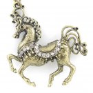 Gold horse necklace with crystals