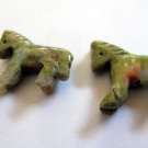 Green hand carved unikite pendants