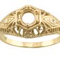 14k Gold Diamond Semi-Mount Ring for 5mm Round Stone
