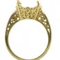 14k Gold 14x12mm Oval Semi-Mount Ring