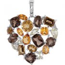 Sterling Silver Genuine Multiple Gemstone Pendant Enhancer - 69683