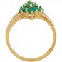 14k Yellow Gold Genuine Emerald & Diamond Ring - 69665