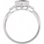 14k White Gold Genuine Amethyst & Diamond Ring - 69673