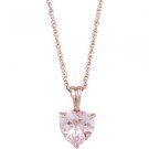14k Rose Gold Genuine Morganite 18" Necklace - 68512