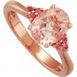 14k Rose Gold Genuine Morganite & Pink Sapphire Ring - 68773