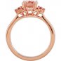 14k Rose Gold Genuine Morganite & Pink Sapphire Ring - 68773