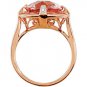 14k Rose Gold Genuine Morganite & Diamond Ring - 68161