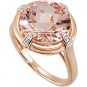14k Rose Gold Genuine Morganite & Diamond Ring - 68161