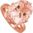 14k Rose Gold 12.14ct Genuine Morganite Ring - 68776