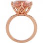 14k Rose Gold 12.14ct Genuine Morganite Ring - 68776