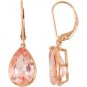 14k Rose Gold Genuine Morganite Earrings - 68558