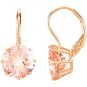 14k Rose Gold 7.20ctw Genuine Morganite Earrings - 68559
