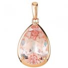 14k Rose Gold Genuine 5.0ct Morganite Pendant - 68557