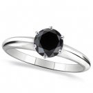 14k White Gold 1/2ct Genuine Black Diamond Engagement Ring -150200-050-BLKDIA