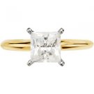 14k Yellow/White Gold 1/2ct Natural Princess Cut Diamond Engagement Ring - 150517-050-SI3/I1-JK