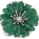 Sterling Silver Russian Jadeite Flower Fashion Ring - 69666