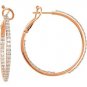 14k Rose Gold 1-1/3ctw Diamond Inside-Out Hoop Earrings - 68818-113
