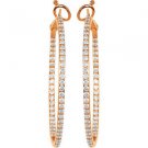 14k Rose Gold 2ctw Diamond Inside-Out Hoop Earrings - 68818-2