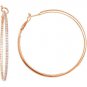 14k Rose Gold 2-3/4ctw Natural Diamond Inside-Out Hoop Earrings - 68818-234