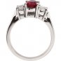 Platinum Genuine Ruby & Diamond Ring - 61446