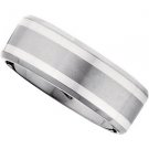 Men's Titanium & Sterling Silver Wedding Band Ring