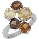 Sterling Silver Multi-Gemstone Ring - 69617
