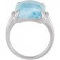 Sterling Silver Genuine Larimar Ring - 69601