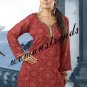 Fine Georgette Maroon Tunic - (Size : 3XL)