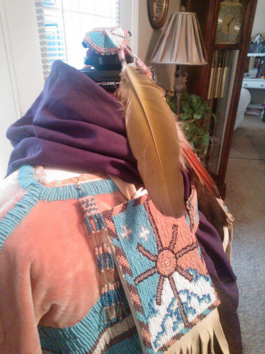 Native American Indian Buckskin And Velvet Pow Wow Regalia Dress