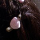 Pretty Romantic Ribbon Rose Hair Bobby Pins Marie Antoinette Regency 18th 19th