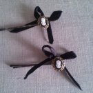 Regency Cameo and Bow Bobby pins