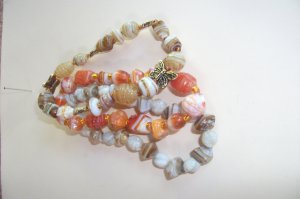 Glass bead stretch bracelet - Topaz combination