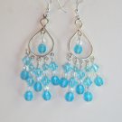 Aqua crystal chandelier earrings