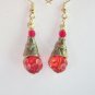 Baroque style Ruby Crystal Earrings